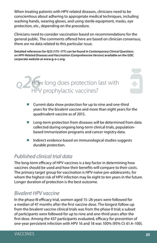 35VACCINES
When treating patients with HPV-related diseases, clinicians need to be
conscientious about adhering to appropr...