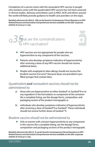 CONTEMPORARY CLINICAL QUESTIONS on HPV-Related Diseases and Vaccination