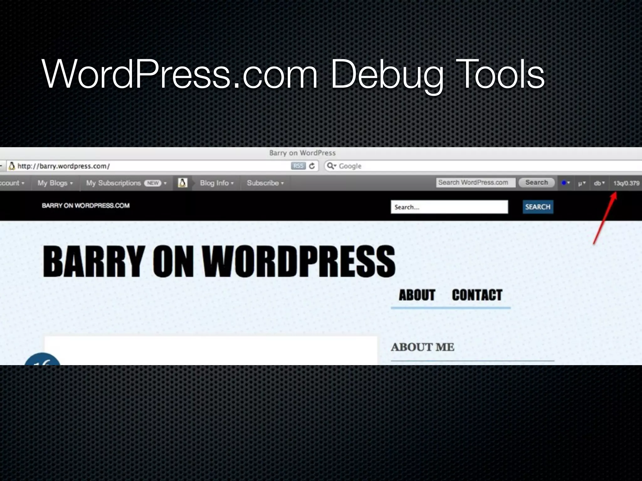WordPress.com Debug Tools
 
