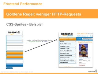 Frontend Performance

          Goldene Regel: weniger HTTP-Requests

          CSS-Sprites - Beispiel




High Performance Web Sites, Stefan Isak, Webmontag 03. Mai 2010
 