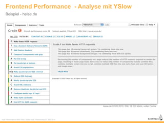 Frontend Performance - Analyse mit YSlow
    Beispiel - heise.de




                                                     ...
