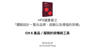 HPX
CH 6
2016-05-07
by Conrad Peng
 