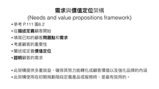 ?
(Needs and value propositions framework)
? P.111 6.2
?
?
?
?
?
?
?
 