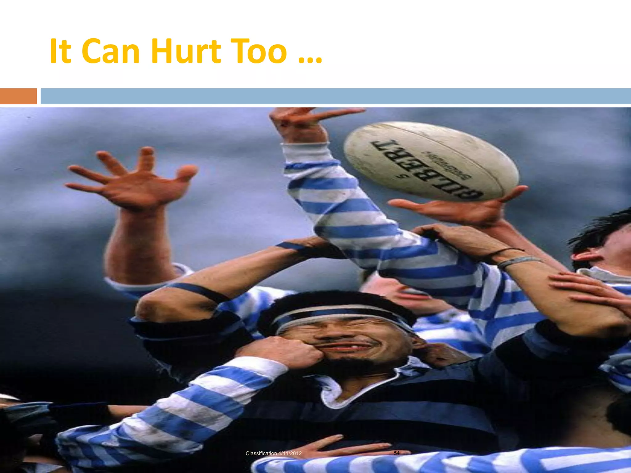 It Can Hurt Too …




            Classification 4/11/2012   54
 
