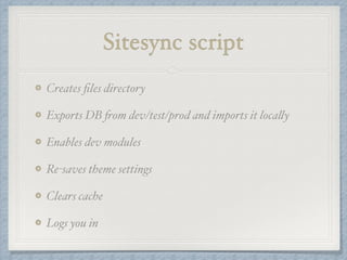 Development workflow 
 