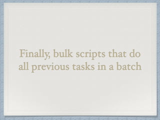 Site installation script 
 