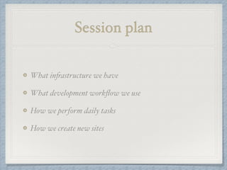 Session plan 
 
