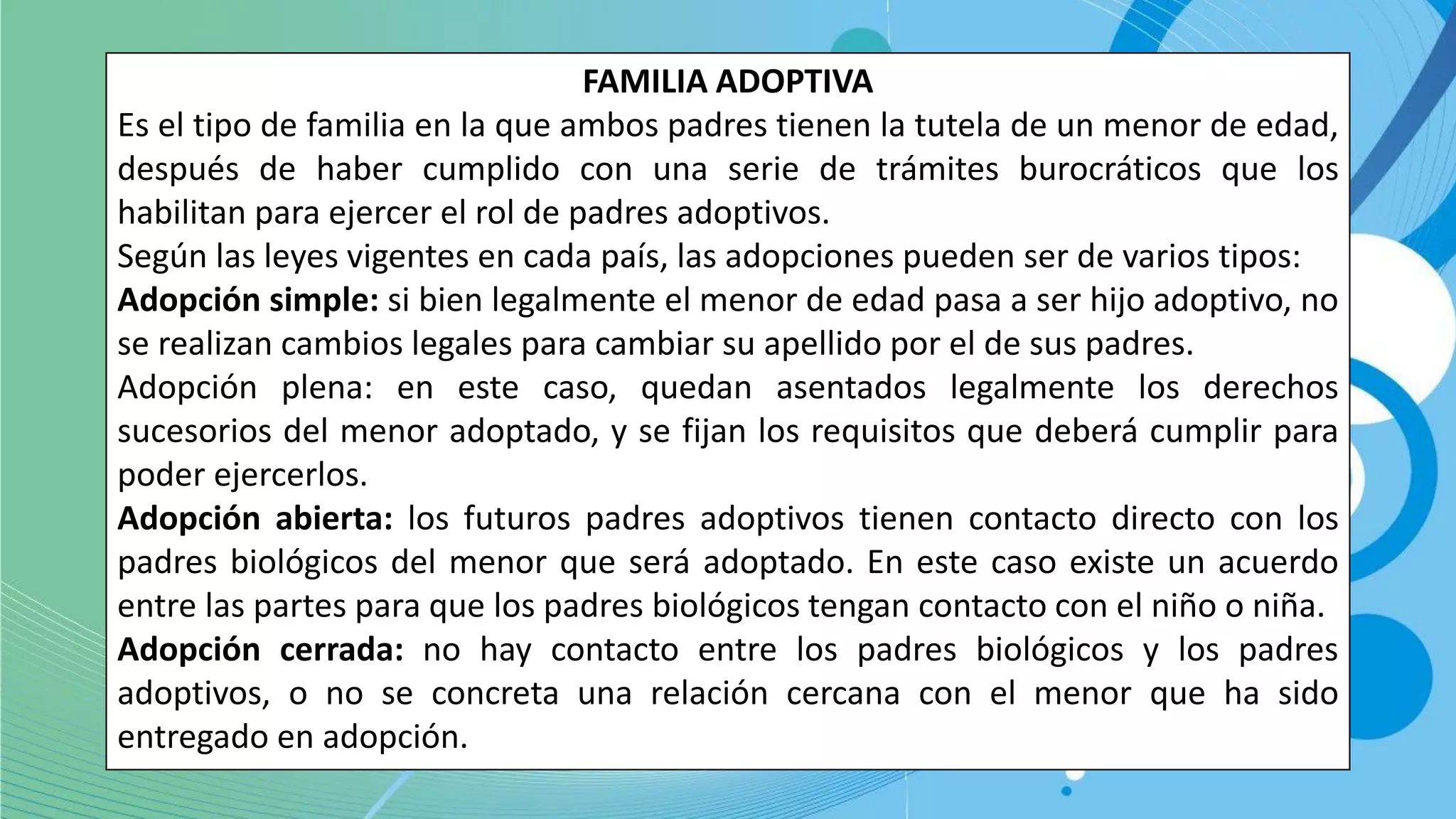 Concepto de familia,Tipos de Familia,Características de cada una de ...