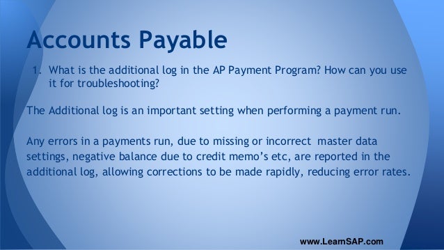memo sap credit payment run FICO Interview SAP Answers Practice  for and Questions