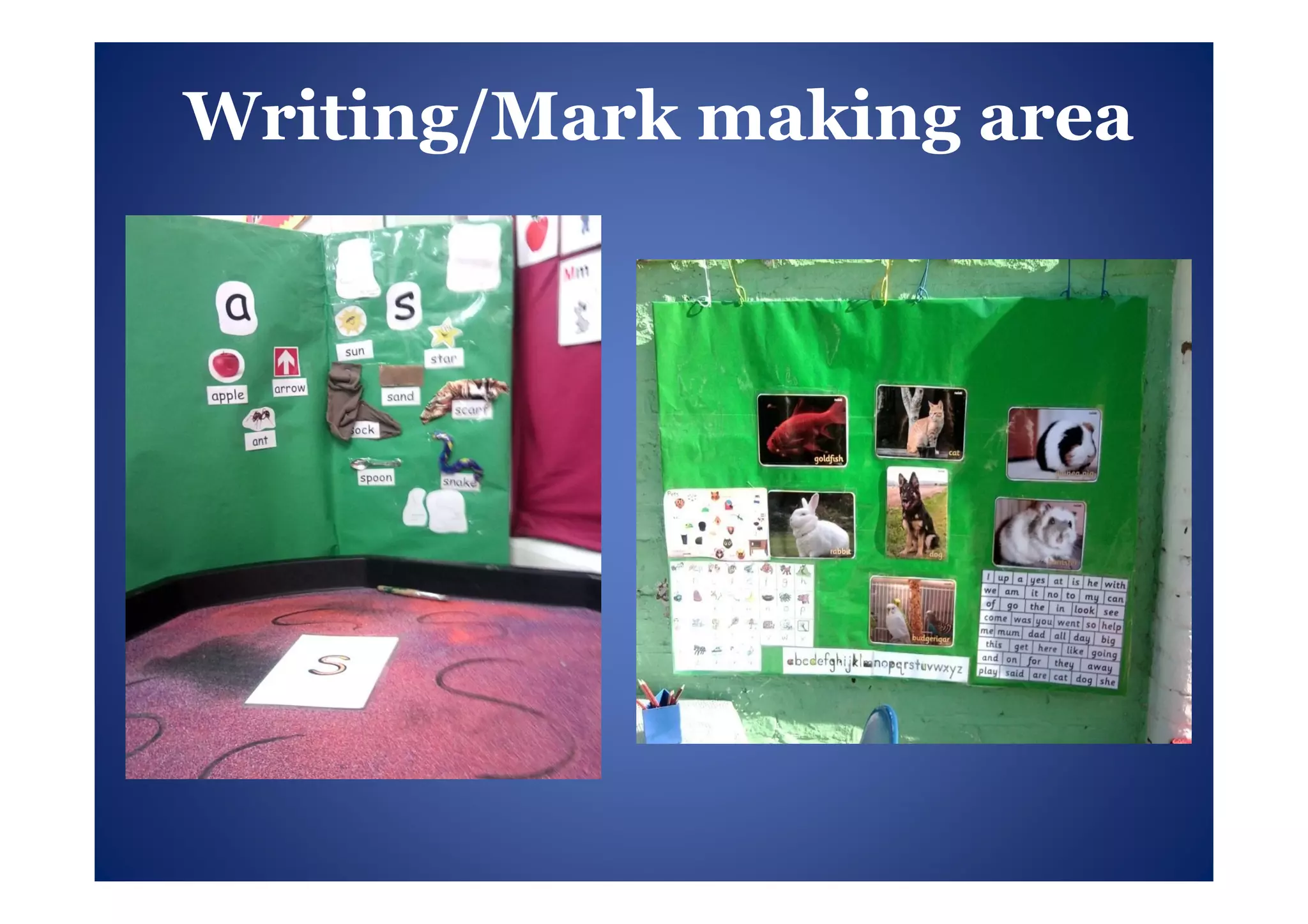 Writing/Mark making area
 