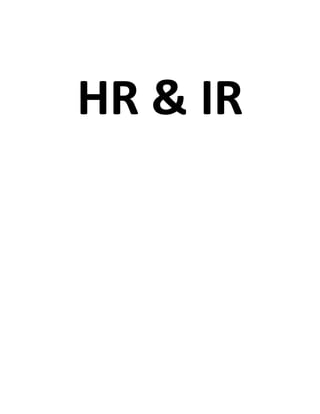 HR & IR
 