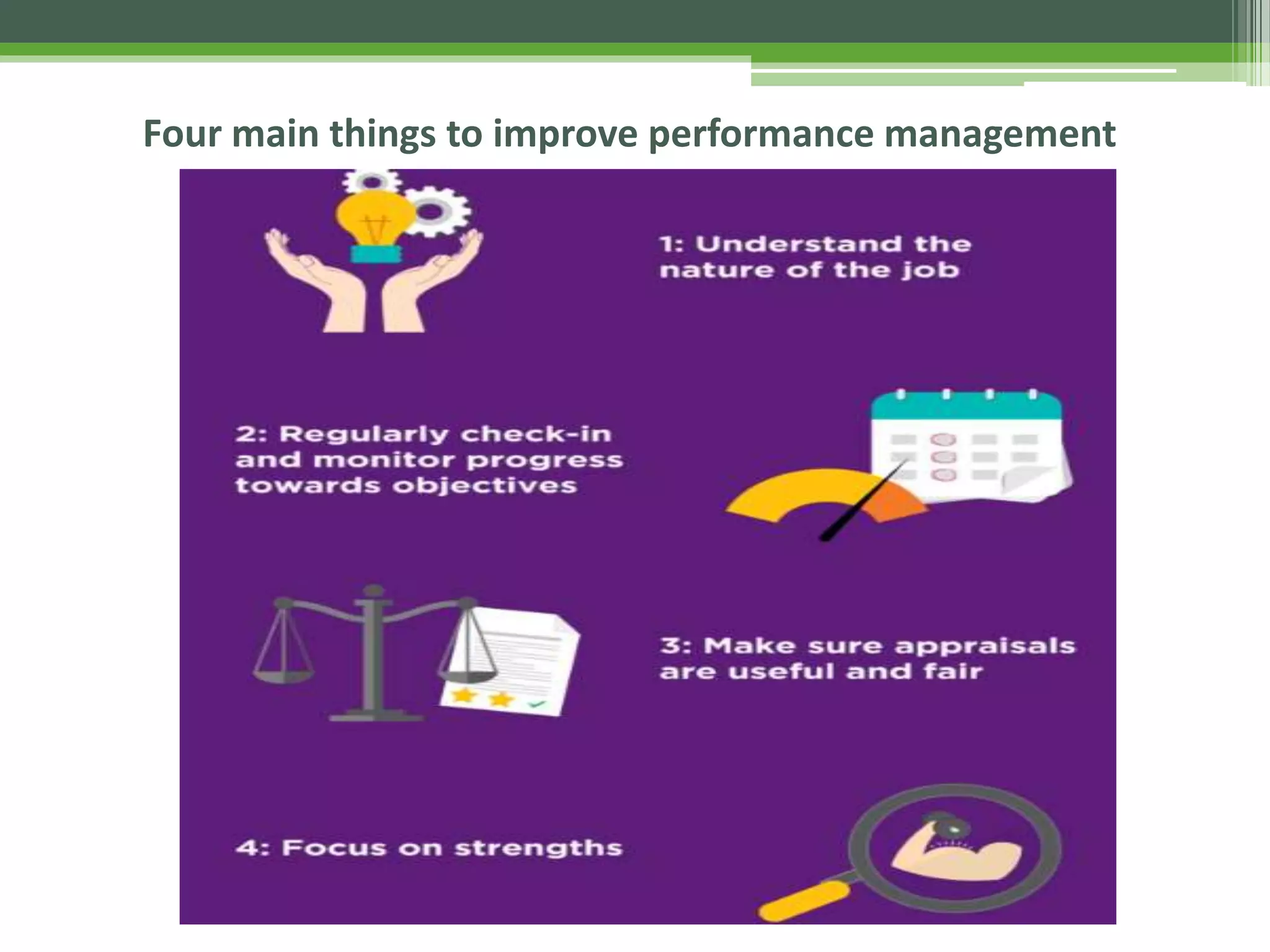 Four main things to improve performance management
 