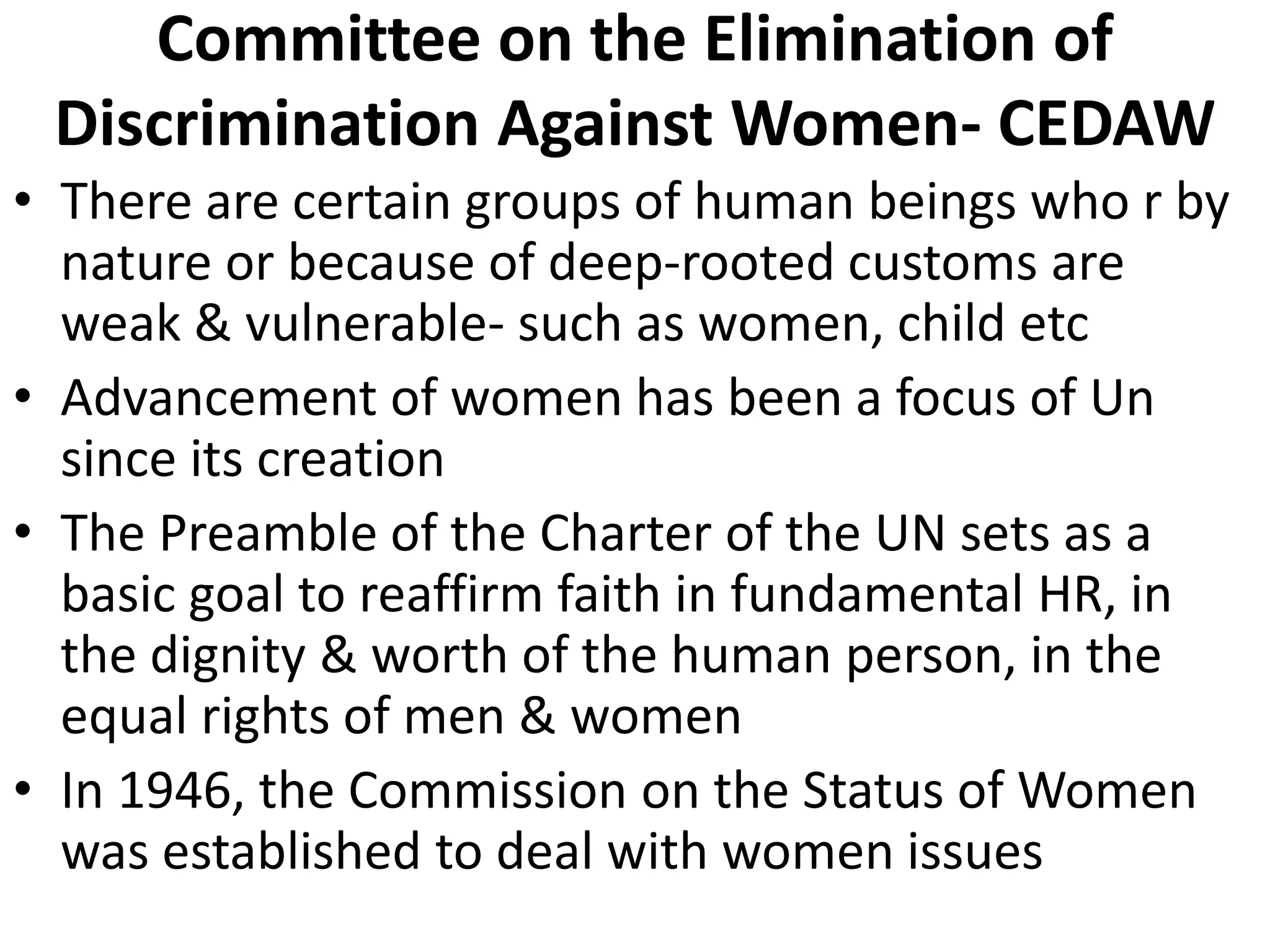 Human Rights: 4th unit- CEDAW, CRC, CAT | PPTX