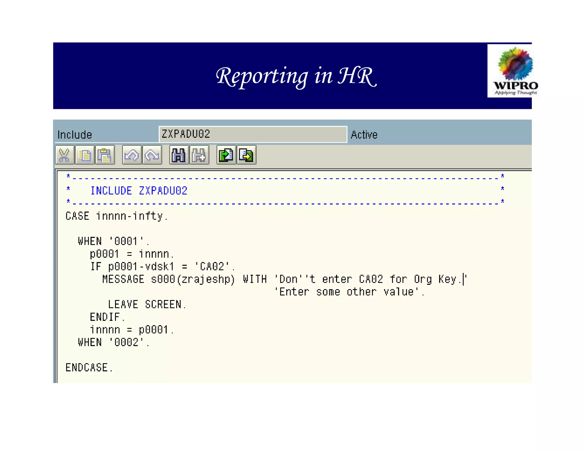 Reporting in HR
 