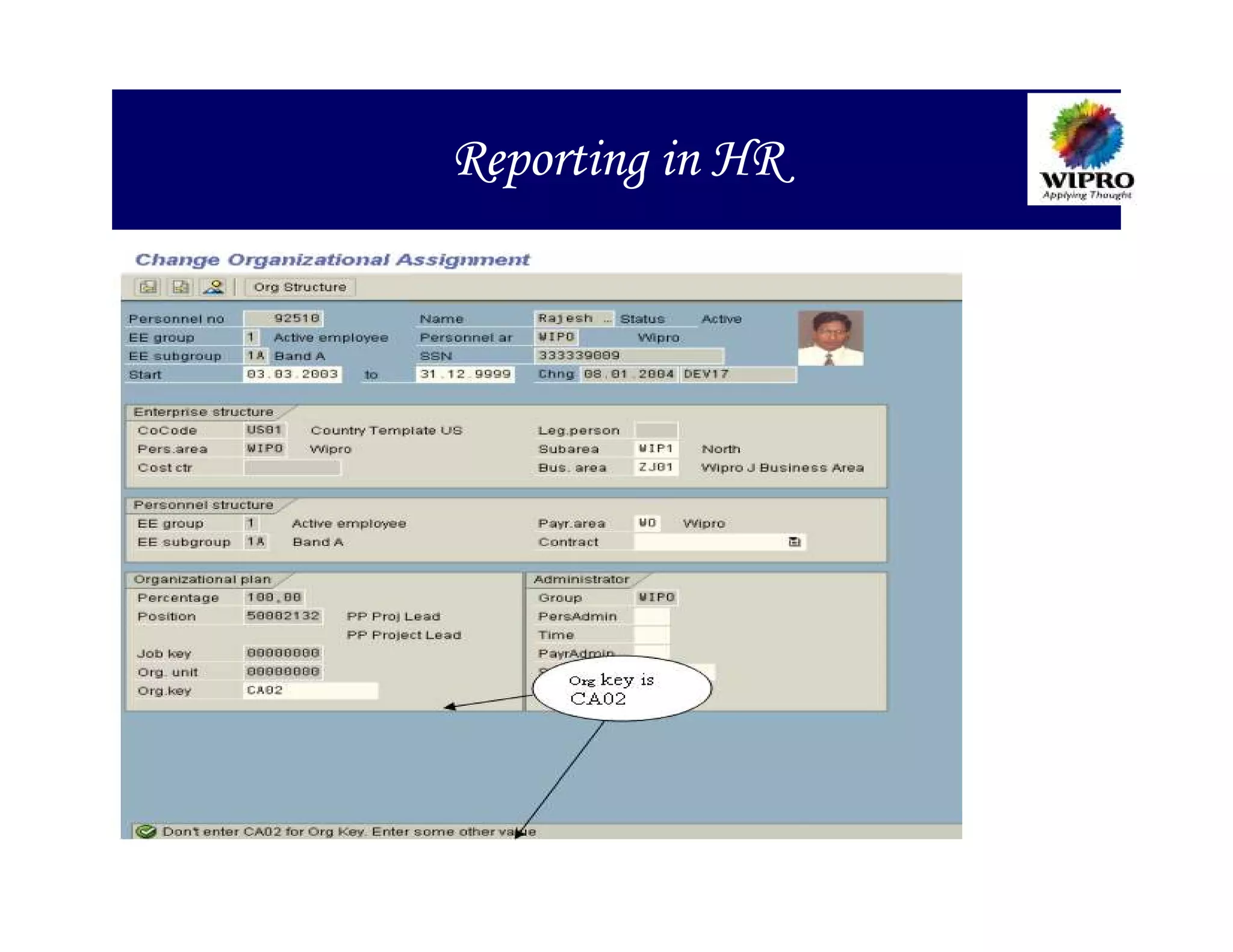 Reporting in HR
 
