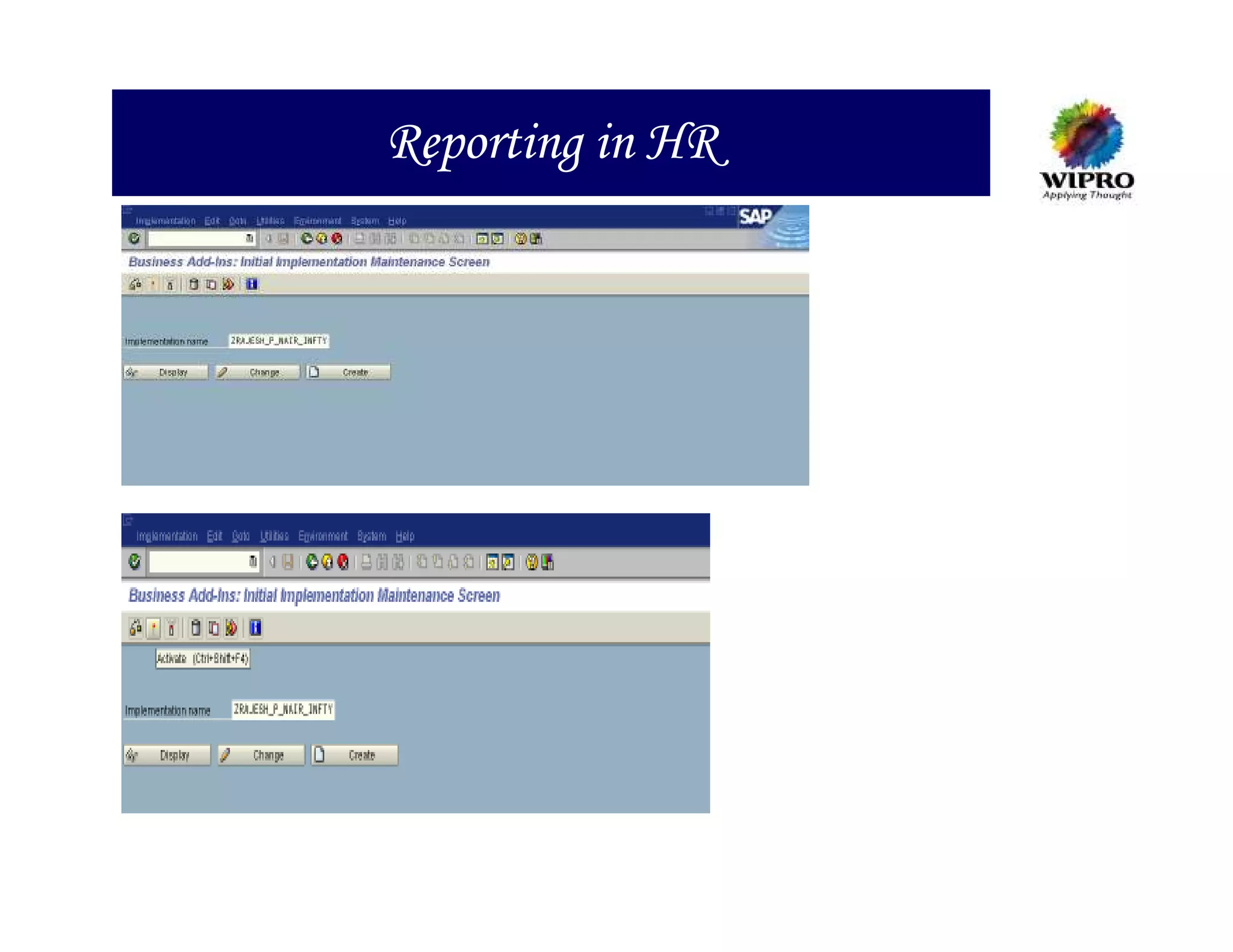 Reporting in HR
 
