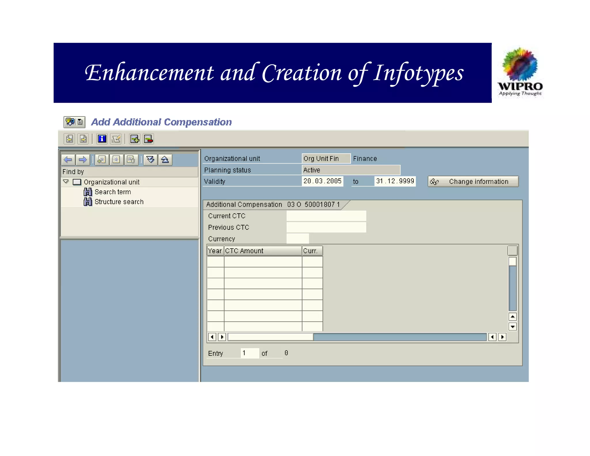 Enhancement and Creation of Infotypes
 