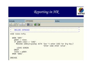 Reporting in HR
 