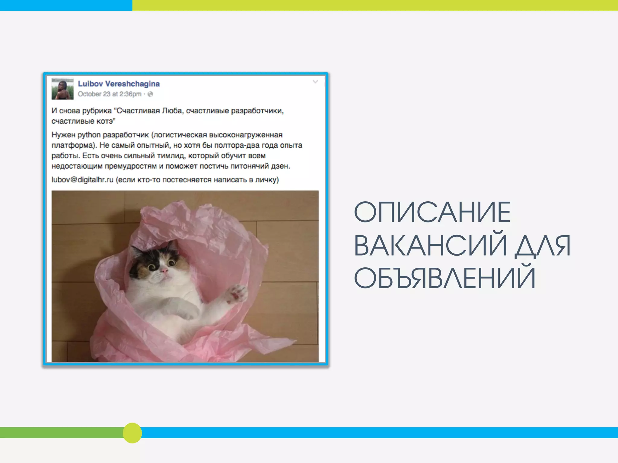 ОПИСАНИЕ
ВАКАНСИЙ ДЛЯ
ОБЪЯВЛЕНИЙ
 