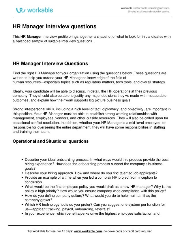 hr director interview questions