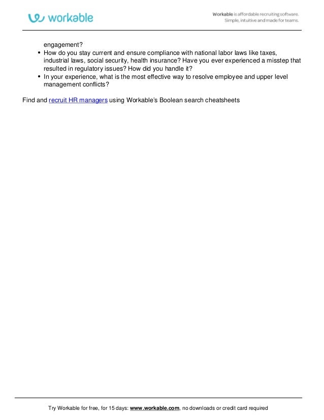 hr manager interview questions and answers