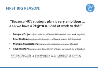 SECOND BIG REASON:

“All eyes are on us .. so it is REALLY important to
deliver our projects effectively and consistently!...