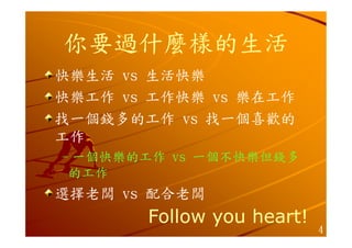 Hr 007 生涯規劃經驗分享