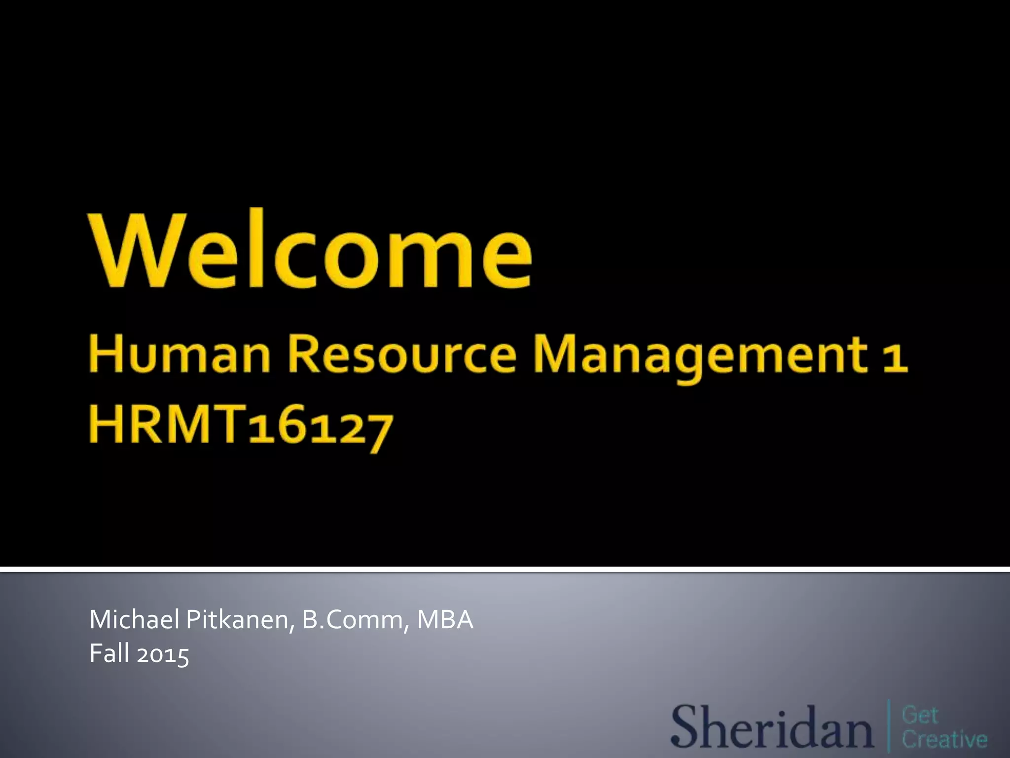 Michael Pitkanen, B.Comm, MBA
Fall 2015
 