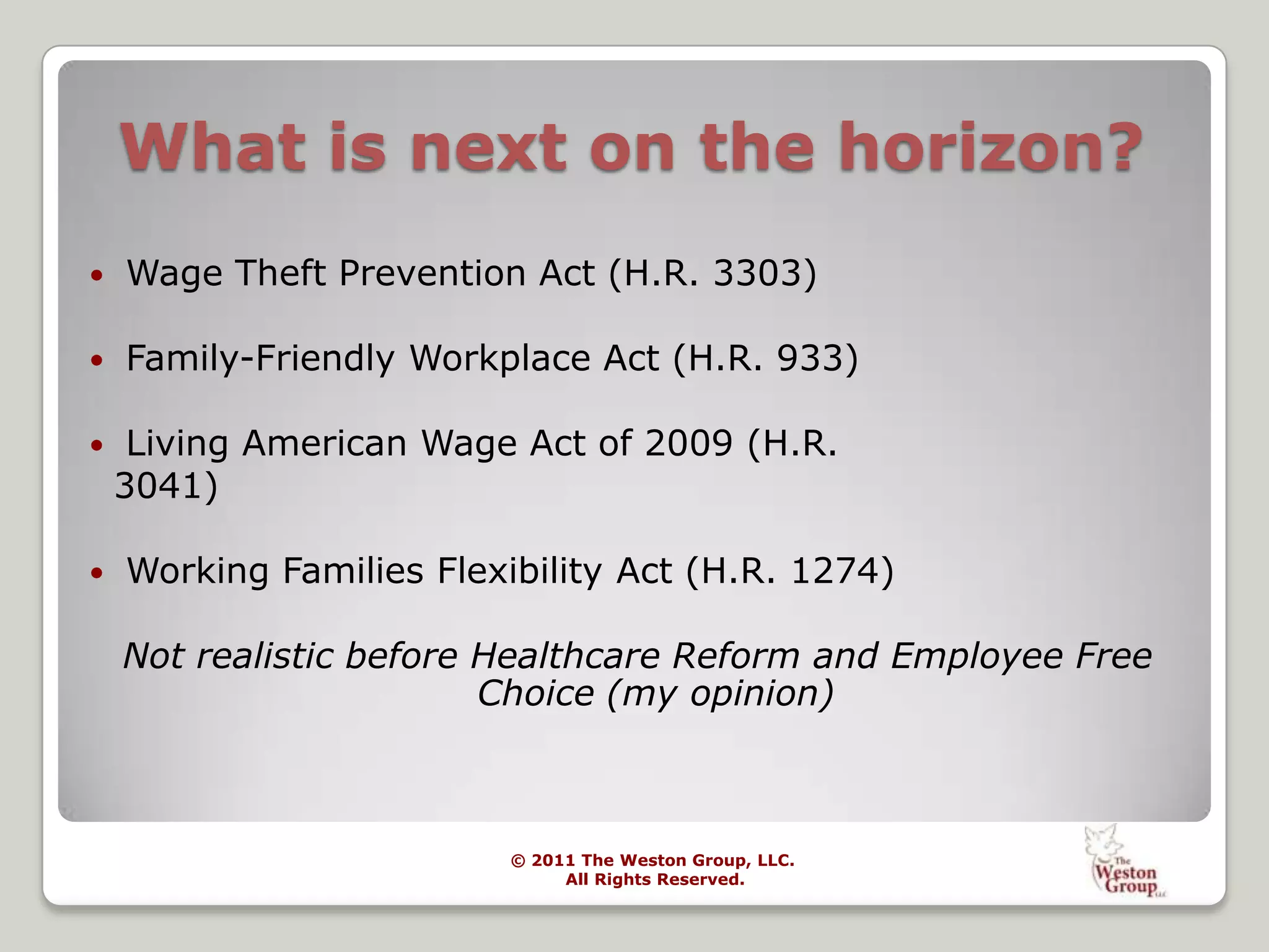 Centralize authority to classify workers / make policy