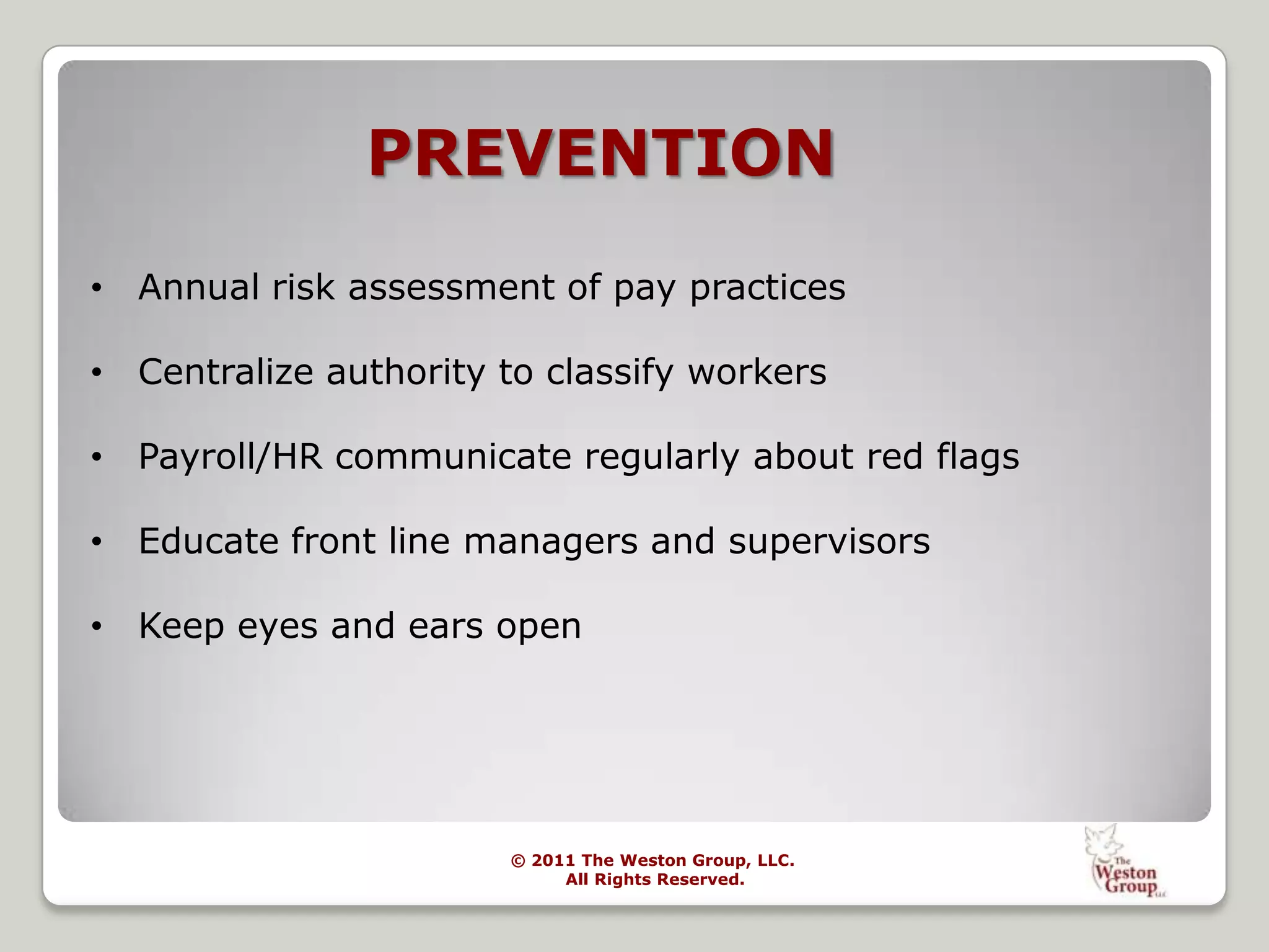 HR Leadership – Skillful OrganizersEstablish a goal, communicate it accordinglySchedule workloads accordinglyPLAN! (allocate time & resources)Proactive vs. reactiveTrack the progress of a projectFollow-through is critical to build credibility