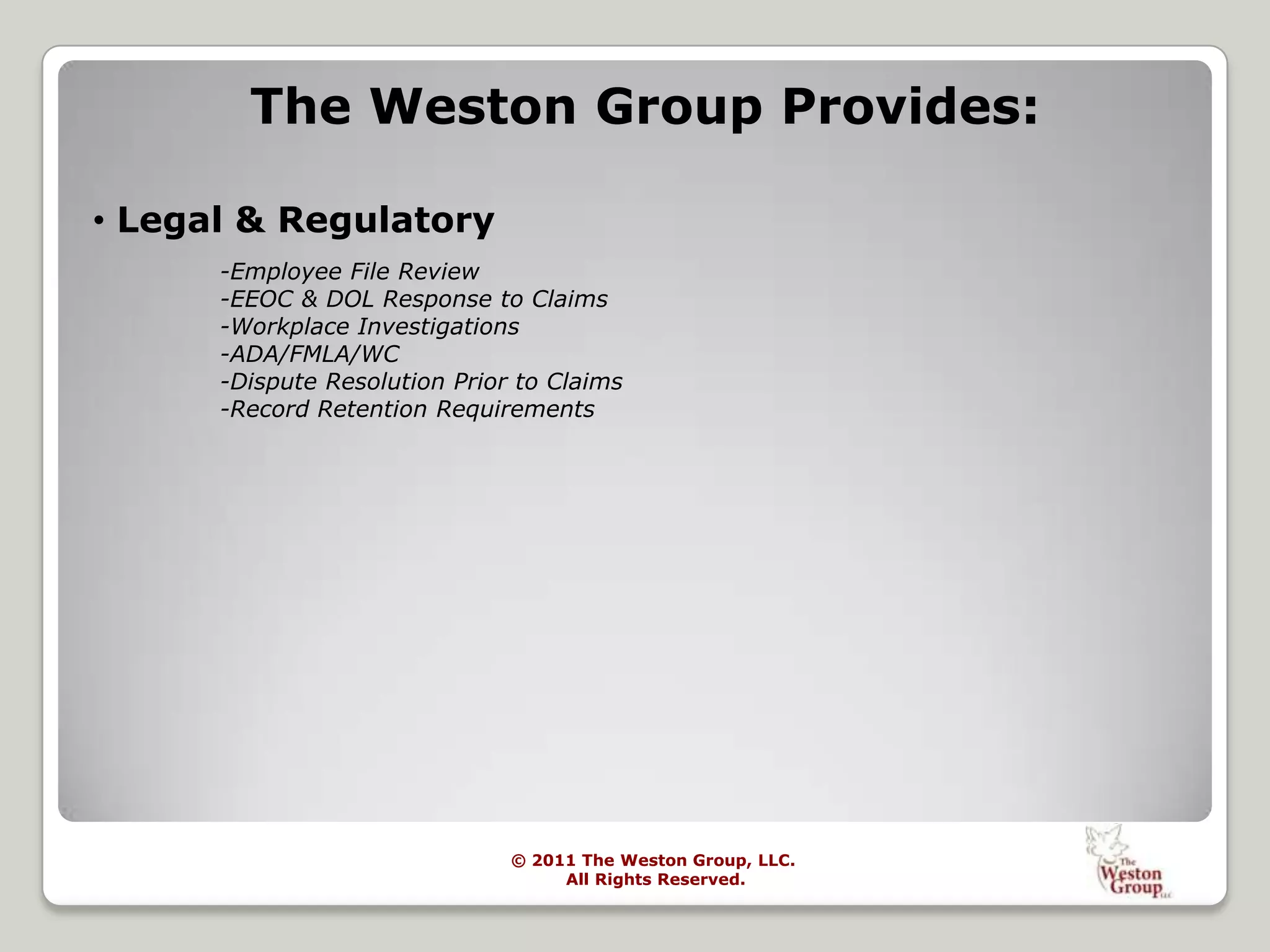 Risk Management – ADA / FMLA / Workers’ Compensation