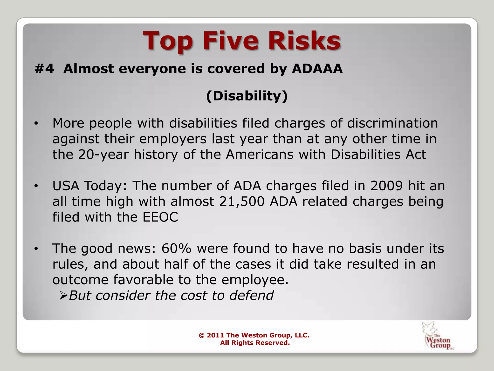 Topics and Questions to AvoidAgeArrest Record (you can ask about convictions)Marital and Family StatusReligionDisabilitiesRaceNational Origin Military status