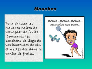 MouchesMouches
Pour chasser lesPour chasser les
mouches noires demouches noires de
votre plat de fruits:votre plat de frui...