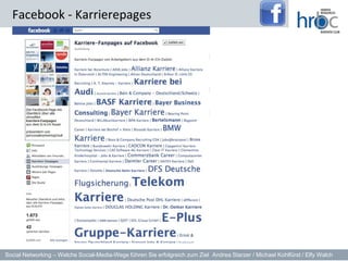 Facebook - Karrierepages




Social Networking – Welche Social-Media-Wege führen Sie erfolgreich zum Ziel Andrea Starzer / Michael Kohlfürst / Elfy Walch
 