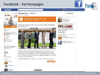 Facebook - Karrierepages




Social Networking – Welche Social-Media-Wege führen Sie erfolgreich zum Ziel Andrea Starzer / Michael Kohlfürst / Elfy Walch
 