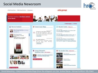 Social Media Newsroom




Social Networking – Welche Social-Media-Wege führen Sie erfolgreich zum Ziel Andrea Starzer / Michael Kohlfürst / Elfy Walch
 