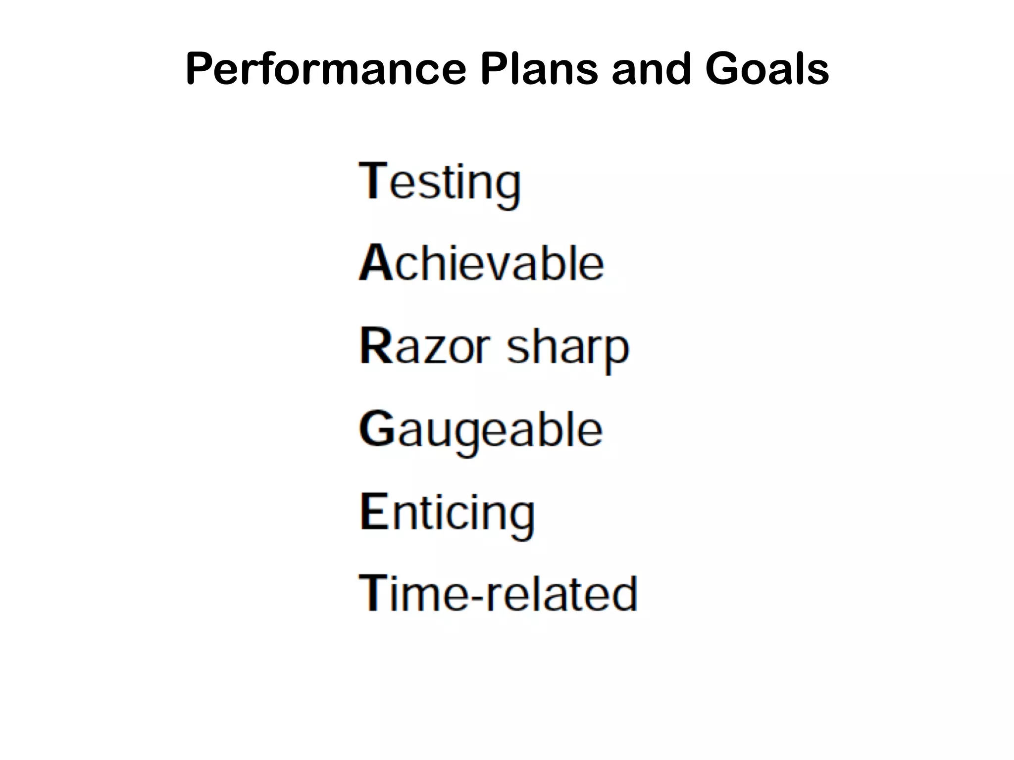 Performance Plans and Goals
 