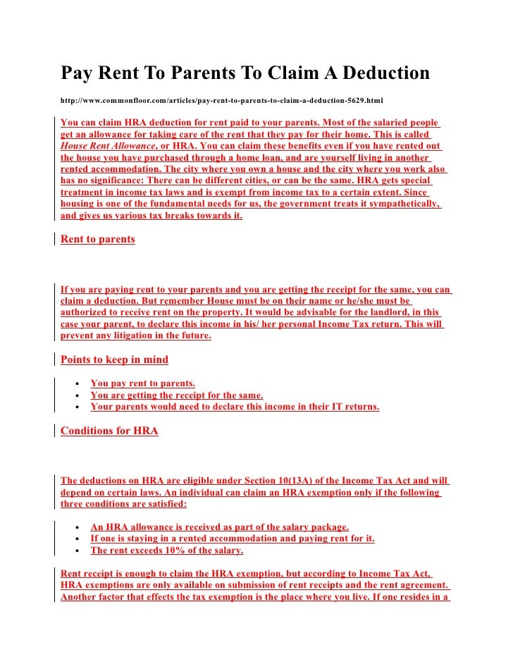 hra article house rent declaration for income tax