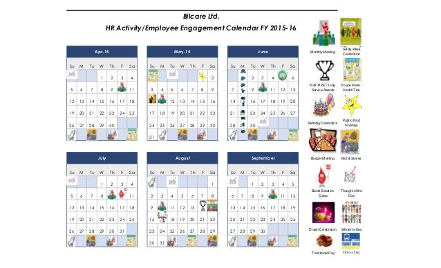 Bilcare Limited HR Activity Employee Engagement Calendar Fy 2015 16 Bilcare Limited HR Activity Employee Engagement Calendar Fy 2015 16