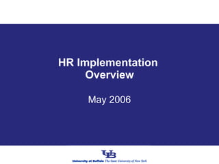 HR Implementation  Overview May 2006 