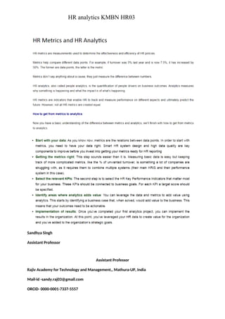 hr analytics three units.doc notes for mba | DOC