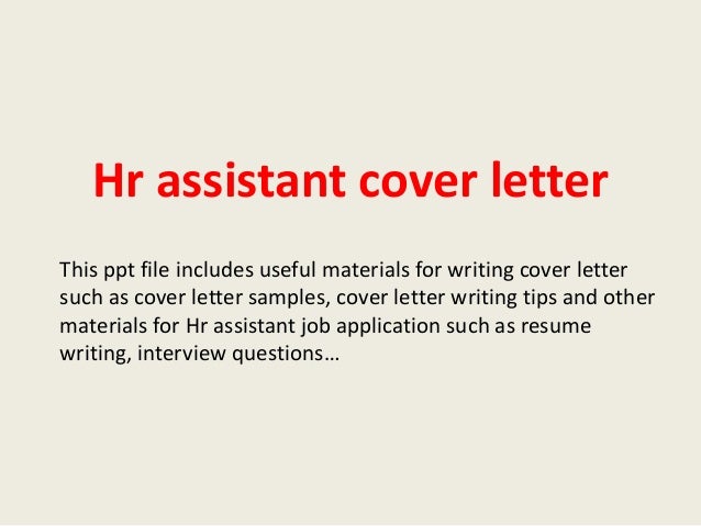 hr assistant cover letter hr assistant