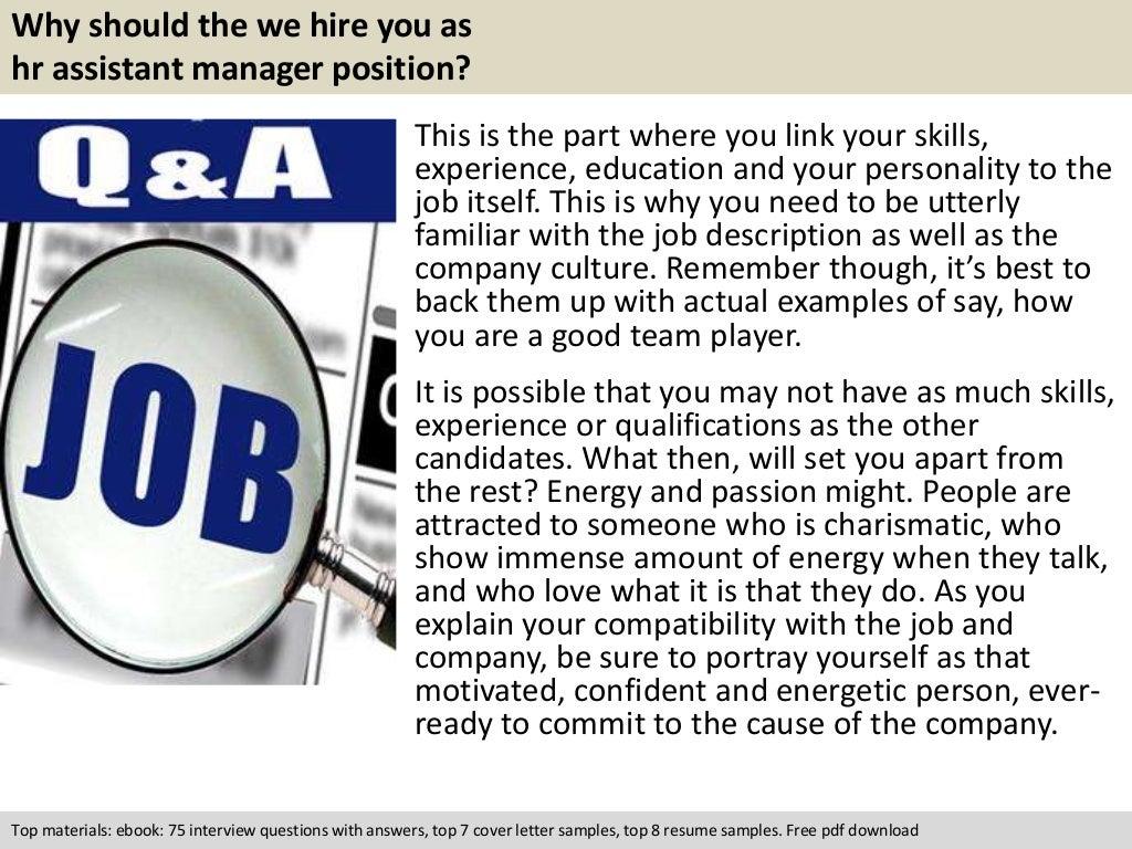 Hr assistant manager interview questions