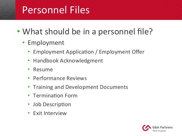 employee file checklist