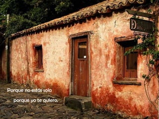 porque yo te quiero.   Porque no estás sola   