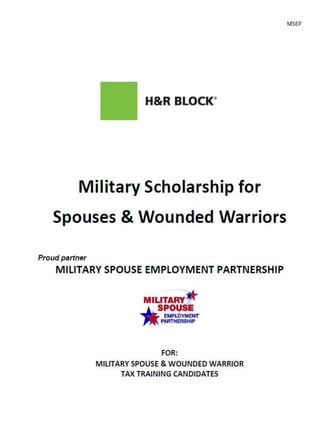 H & R Block Military Scholarship for Spouses & Wounded Warriors