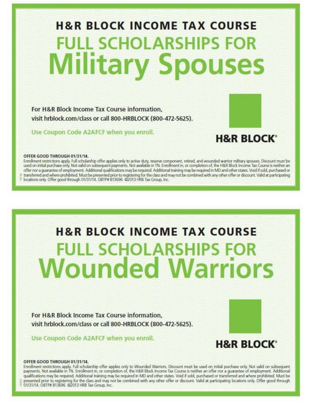 H And R Block Military Onesource H & R Block Military Scholarship for Spouses & Wounded Warriors | PDF