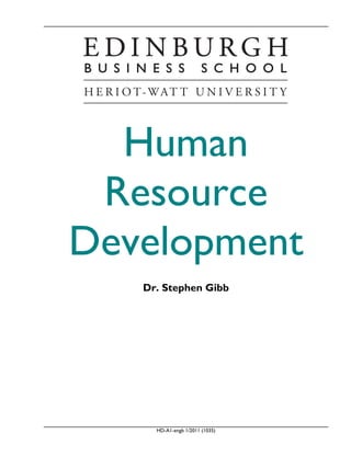 HD-A1-engb 1/2011 (1035)
Human
Resource
Development
Dr. Stephen Gibb
 