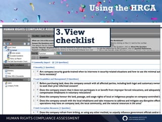 Using the HRCA

3. View
checklist
 
