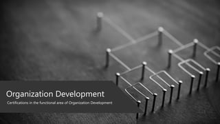 Organization Development
Certifications in the functional area of Organization Development
 
